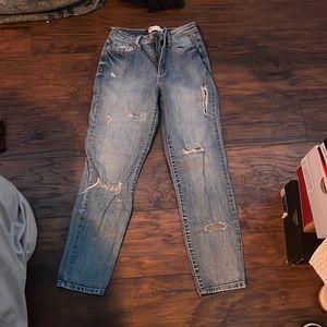 blue jeans with rips